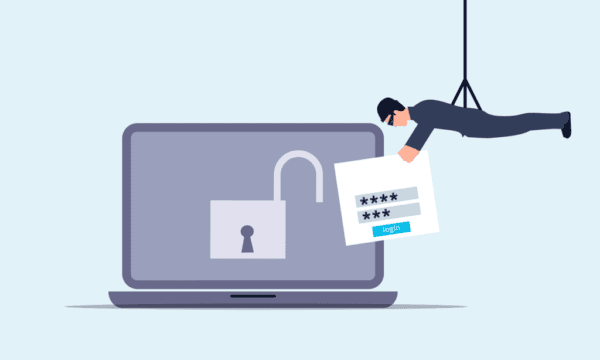 Free attack unsecured laptop vector